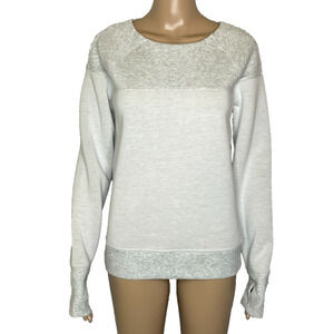 Women's XS Athleta Fuse Scuba Gray Colorblock Crewneck Pullover Sweatshirt
